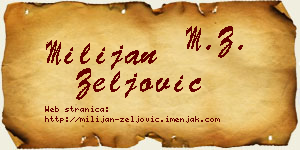 Milijan Zeljović vizit kartica